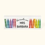 Personalisierte Regenbogen Buntstift Acryl Schreibtisch Namensschild mit Namen Weihnachten Lehrer Wertschätzung Büro Dekor Geschenk für Lehrer