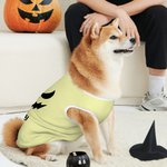 Spersonalizowana twarz dyni 100% bawełniana koszulka bez rękawów dla psa z imieniem Śmieszny kostium dla zwierzaka Prezent na Halloween dla właścicieli miłośników zwierząt
