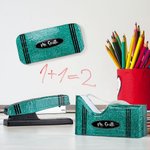 Personalized Glitter Pencil Crayon Notebook Design Stapler Tape Dispenser Board Eraser Set School Office Supplies Appreciation Gift for Teacher