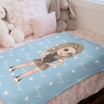 Personalizzato Y2K stile Cartoon personaggio morbido lancio coperta con nome compleanno regalo di Natale per le donne ragazze