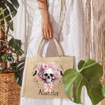 Bolsa de yute con nombre para fiesta de Halloween Truco o Trato para mujeres Niñas