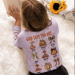 Personlig Leopardbåge Höst Pumpa Kors Barn Vuxen Sweatshirt med namn och bibelvers Skördefest Thanksgiving Day Present till familjen