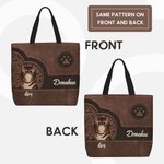 Personalized Retro Cartoon 1-4 Cat Paw Print Large Capacity Reusable Tote Bag with Name Birthday Gift for Cat Pet Lovers