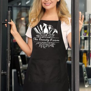 Tablier de barbier personnalisé multicolore, imperméable et durable avec texte Cadeau de salon de coiffure pour les amoureux du cheveu