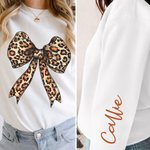 Personlig Leopardbåge Höst Pumpa Kors Barn Vuxen Sweatshirt med namn och bibelvers Skördefest Thanksgiving Day Present till familjen