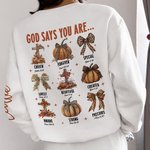 Personlig Leopardbåge Höst Pumpa Kors Barn Vuxen Sweatshirt med namn och bibelvers Skördefest Thanksgiving Day Present till familjen