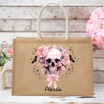 Bolsa de yute con nombre para fiesta de Halloween Truco o Trato para mujeres Niñas