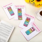 Personalised Colourful Dalmatian Dot Name Magnetic Bookmark Clips with Card Birthday Back to School Gift for Book Lover Bookworm