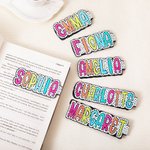 Personalised Colourful Dalmatian Dot Name Magnetic Bookmark Clips with Card Birthday Back to School Gift for Book Lover Bookworm
