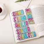 Personalised Colourful Dalmatian Dot Name Magnetic Bookmark Clips with Card Birthday Back to School Gift for Book Lover Bookworm