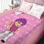 Personalizzato Y2K stile Cartoon personaggio morbido lancio coperta con nome compleanno regalo di Natale per le donne ragazze