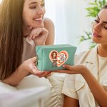 Personalised Y2K Style Cartoon Character Heart Design PU Leather Makeup Bag with Name Birthday Travel Accessory Birthday Gift for Women Sisters