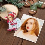 Personalized Santa Claus Elk Photo Straw Topper Accessories for Stanley Tumbler Cup Party Favor Christmas Gift for Family Friend