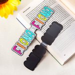 Personalised Colourful Dalmatian Dot Name Magnetic Bookmark Clips with Card Birthday Back to School Gift for Book Lover Bookworm