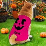 Spersonalizowana twarz dyni 100% bawełniana koszulka bez rękawów dla psa z imieniem Śmieszny kostium dla zwierzaka Prezent na Halloween dla właścicieli miłośników zwierząt
