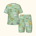 Personalised Cute Dinosaur Soft Kid Pyjamas Set with Name Birthday Christmas Gift for Boys Girls