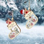 Personalizzato carino renna forma calza in legno scuotere ornamento di Natale con il nome primo regalo di Natale neonato per bambini ragazzi ragazze