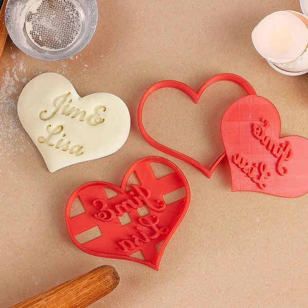 Personalized Heart-shaped Name Cookie Cutter Anniversary Birthday Party Favors Gift for Baking Lover