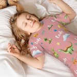 Personalised Cute Dinosaur Soft Kid Pyjamas Set with Name Birthday Christmas Gift for Boys Girls