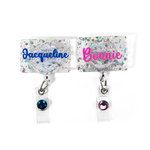 Personalized Glitter Nurse Acrylic Badge Reel Text with Gemstone Birthday Christmas Gift for Nurse Doctor Medical Staff