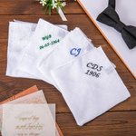 Personalized Linen Embroidered Monogrammed Handkerchief Hand Rolled Pocket Square with Box Christmas Wedding Gift for Men Boyfriend Groomsmen