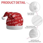 Personalisierte Schneeflocke Wort Wolke Design Plüsch Weihnachtsmannmütze mit Namen Weihnachten Party Supplies Geschenk für Kind Familie