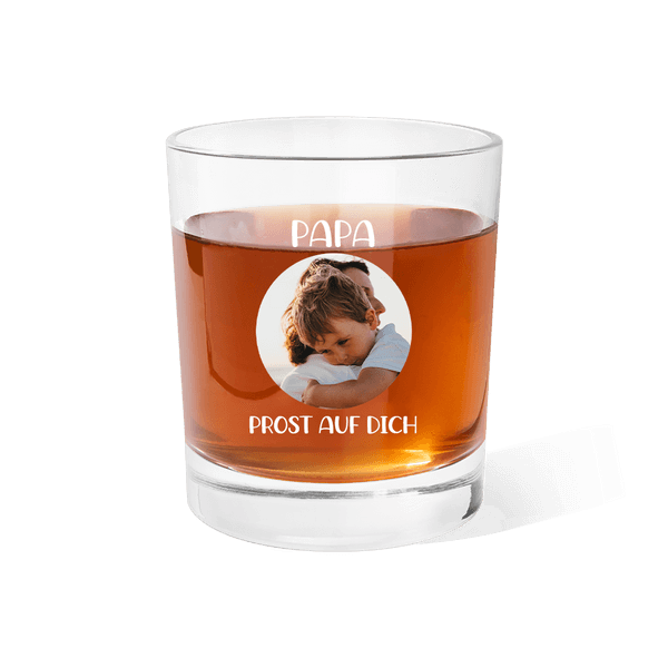 Personalisiertes Foto Whiskyglas 295ml mit Text Gravur Whiskey Gläser Oktoberfest Vatertag Geburtstag Geschenk für Papa Opa
