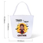 Personalized Bats Vampire Halloween Sweets Basket with Name Trick or Treat Bucket Halloween Gift for Kids