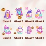 Personalised Neon Ghost Reusable Canvas Tote Bag with Name Halloween Gift for Family Friend