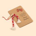 Decorazione personalizzata di bastoncini di zucchero fatti a mano con carta Regalo di Natale per amici di famiglia