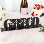 Personalisierte Herr und Frau Holz Hochzeitstisch Zeichen mit Spiegel Acryl Familienname Partei Foto Prop Jahrestag Hochzeit Geschenk für Paar