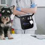 Personlig midjeveske med tassetrykk og flere rom med navn Julegave til veterinærpersonalet