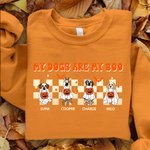 Sweatshirt Personnalisé avec 1-4 Chiens de Fantômes et Noms My Dog Is My Boo Cadeau Halloween pour Amoureux d'Animal de Compagnie