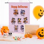 Personalised Watercolour Pumpkin Animal Garden Flag with Name Text Yard Garden Decor Halloween Gift for Family