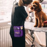 Personlig midjeveske med tassetrykk og flere rom med navn Julegave til veterinærpersonalet