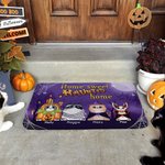 Gepersonaliseerde 1 - 5 Pompoen Heks Katten Ontwerp Antislip Grappige Deurmat met Naam Halloween Herfst Home Decor Geschenk voor Familie