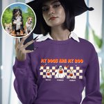 Sweatshirt Personnalisé avec 1-4 Chiens de Fantômes et Noms My Dog Is My Boo Cadeau Halloween pour Amoureux d'Animal de Compagnie