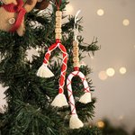 Decorazione personalizzata di bastoncini di zucchero fatti a mano con carta Regalo di Natale per amici di famiglia