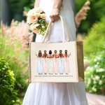 Borsa in tela di iuta personalizzata con nome e citazione di benedizione Festa di nozze Festa di addio al nubilato Regalo per la sposa