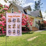 Personalised Watercolour Pumpkin Animal Garden Flag with Name Text Yard Garden Decor Halloween Gift for Family