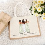 Borsa in tela di iuta personalizzata con nome e citazione di benedizione Festa di nozze Festa di addio al nubilato Regalo per la sposa