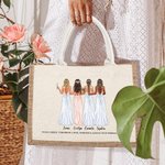 Borsa in tela di iuta personalizzata con nome e citazione di benedizione Festa di nozze Festa di addio al nubilato Regalo per la sposa