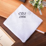 Personalized Linen Embroidered Monogrammed Handkerchief Hand Rolled Pocket Square with Box Christmas Wedding Gift for Men Boyfriend Groomsmen