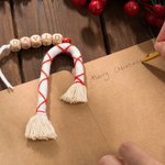 Decorazione personalizzata di bastoncini di zucchero fatti a mano con carta Regalo di Natale per amici di famiglia