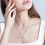 Personalizado Dainty Ballerina Nombre Collar con piedra de cumpleaños Aniversario de regalo para bailarina de ballet