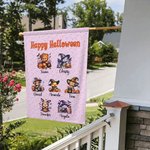 Personalised Watercolour Pumpkin Animal Garden Flag with Name Text Yard Garden Decor Halloween Gift for Family