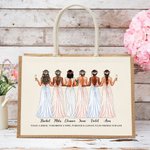 Borsa in tela di iuta personalizzata con nome e citazione di benedizione Festa di nozze Festa di addio al nubilato Regalo per la sposa