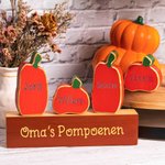 Gepersonaliseerde Pompoenen Familie Blok Set Herfst Houten Teken Decor Voor Thuis Tafel Plank Halloween Thanksgiving Cadeaus