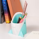 Personalised 3D Printed Shark Pencil Holder with Name Desk Decor Large Capacity Home Organizer Gift for Shark Lover
