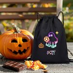 Bolsa de caramelos con cordón personalizada con nombre Fiesta de Halloween Truco o Truco Regalo para niños